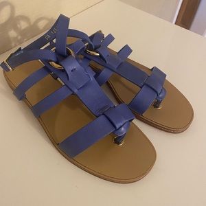 Salvatore Ferragamo blue leather sandals